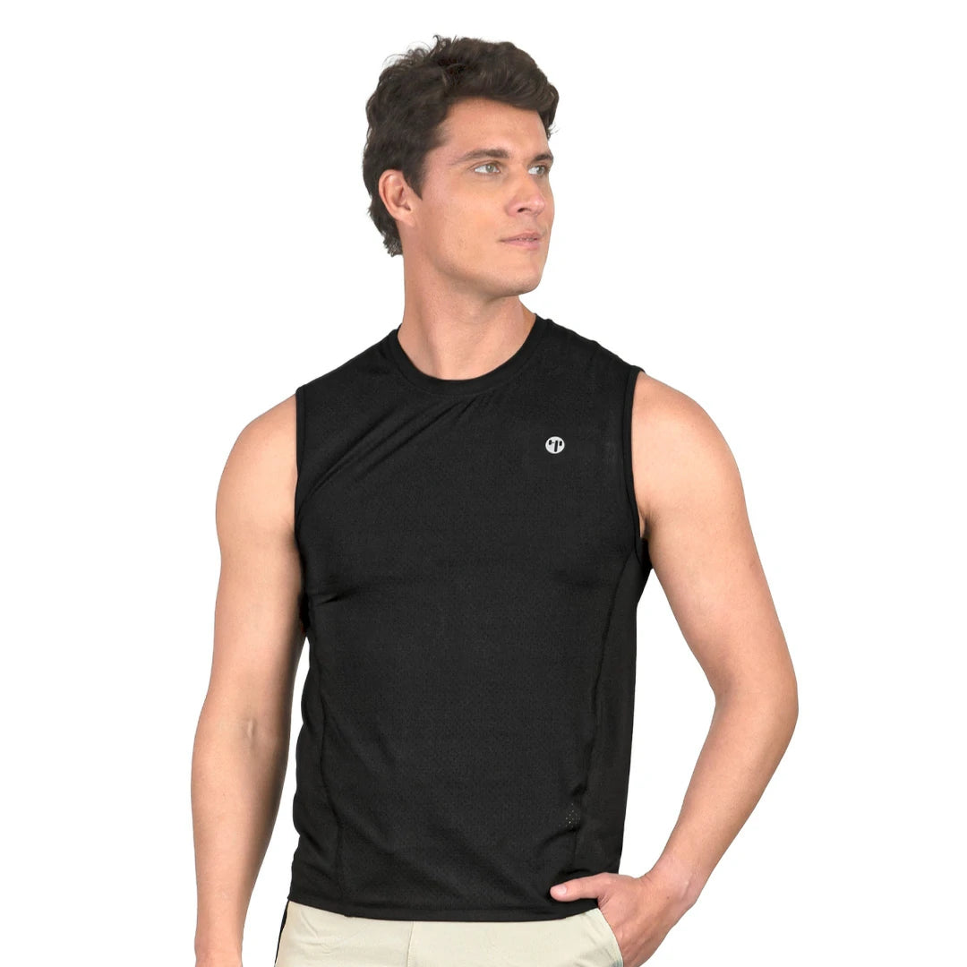 Camiseta caballero negra sin mangas con flechas en la espalda Neutral Ground High Impact