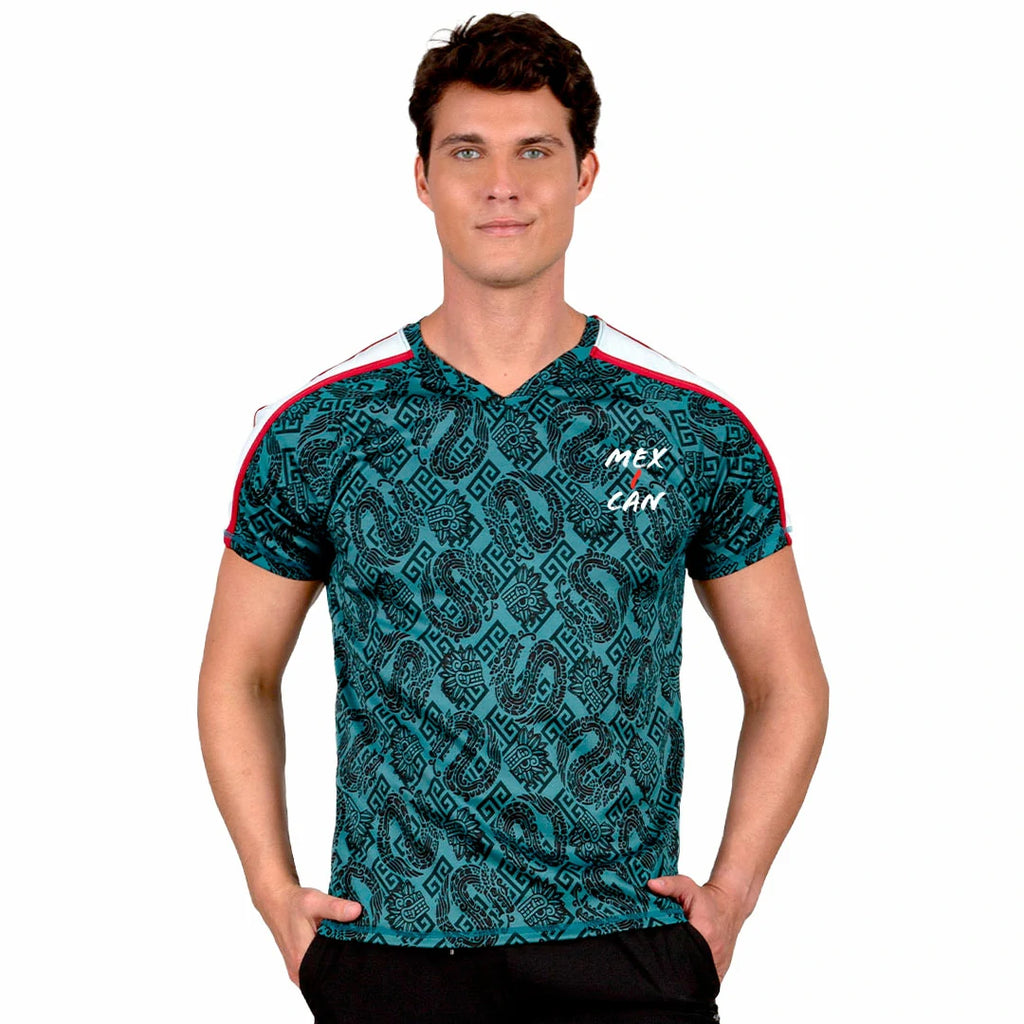 Camiseta caballero verde estampada Mexican