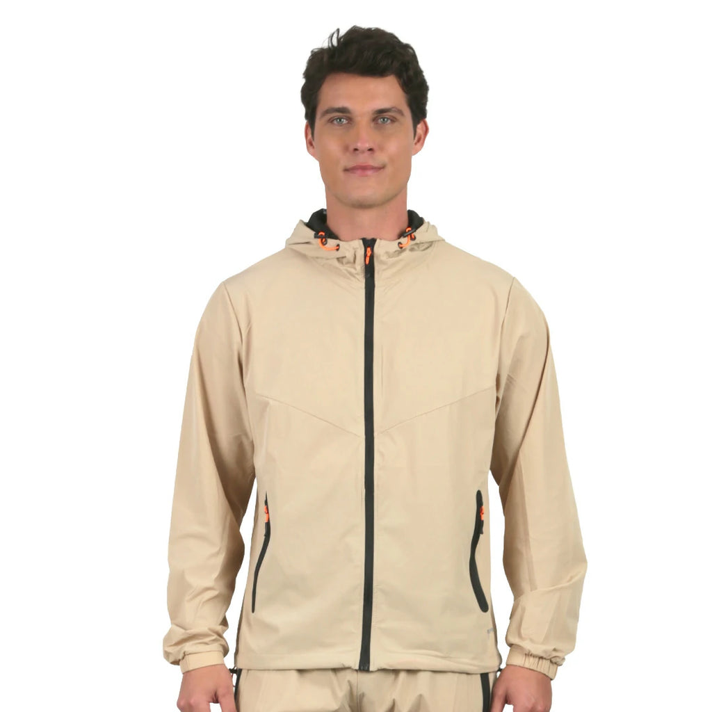 Set chamarra y pants rompevientos neutral ground  BEIGE