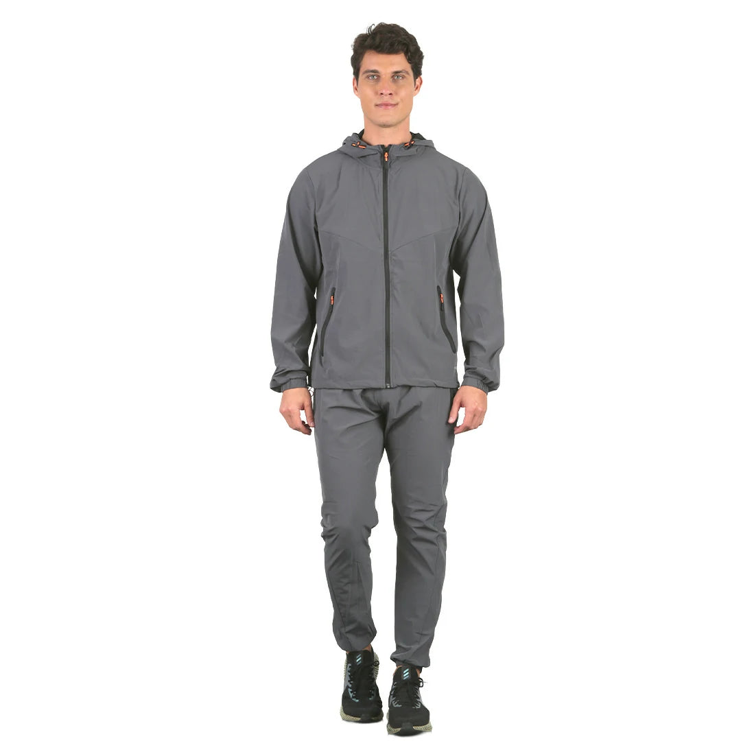 Set chamarra y pants rompevientos neutral ground GRIS