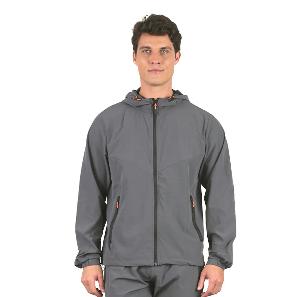 Set chamarra y pants rompevientos neutral ground GRIS