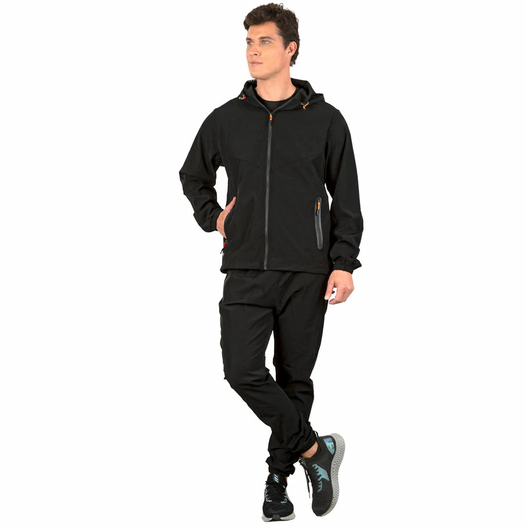 Set chamarra y pants Nrompevientos neutral ground NEGRO