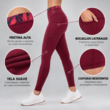 Leggings Quebec vino con bolsas laterales - foto 1