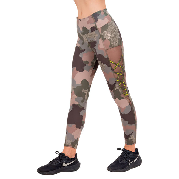 Leggings Terra con estampado camuflaje y mesh - foto 1