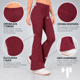 Pantalón mallón Boa vino acampanado
