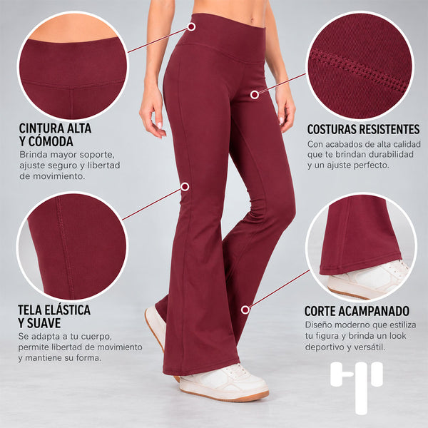 Pantalón mallón Boa vino acampanado