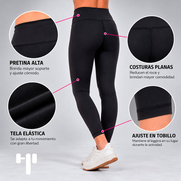 Leggings básicos negros con jareta ajustable - foto 1