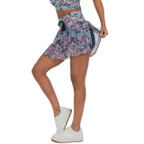 Falda short Esencial con shorts azules y mesh estampado - foto 5