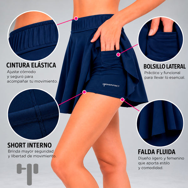 Falda short básica azul marino - foto 1