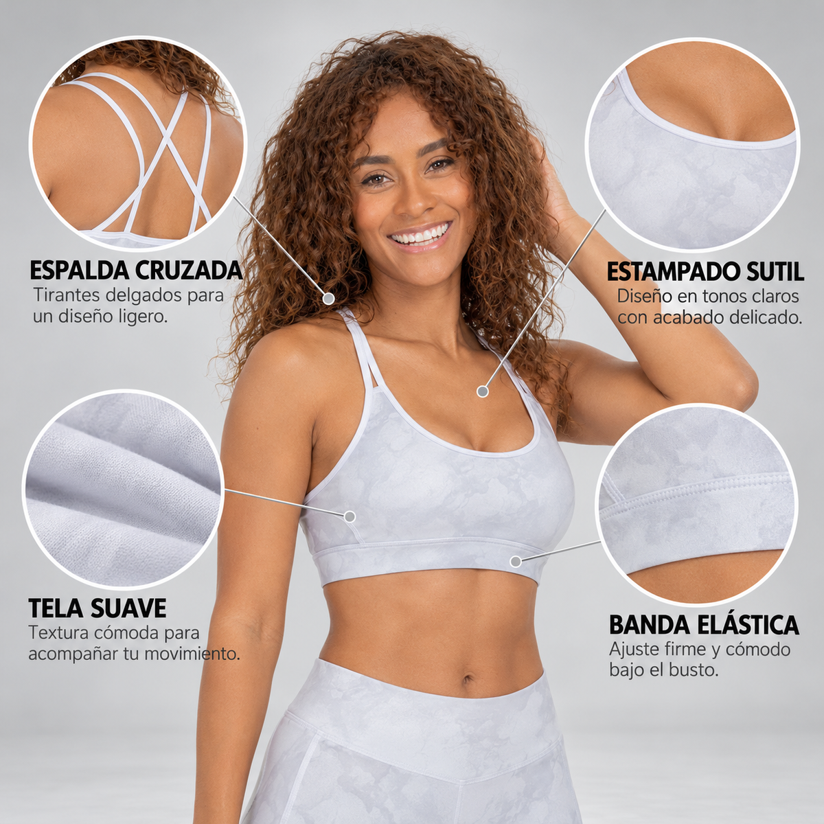 Top con estampado Raquet de tirantes - foto 1