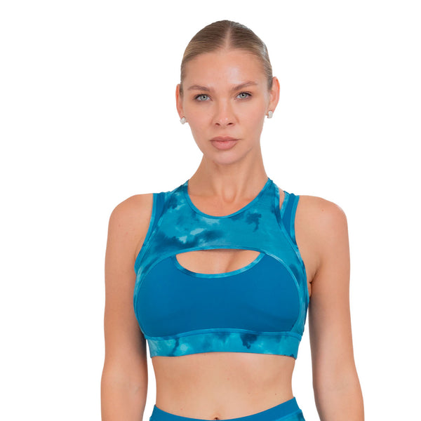 Top corto Storm azul y tirantes con estampado Storm - foto 1