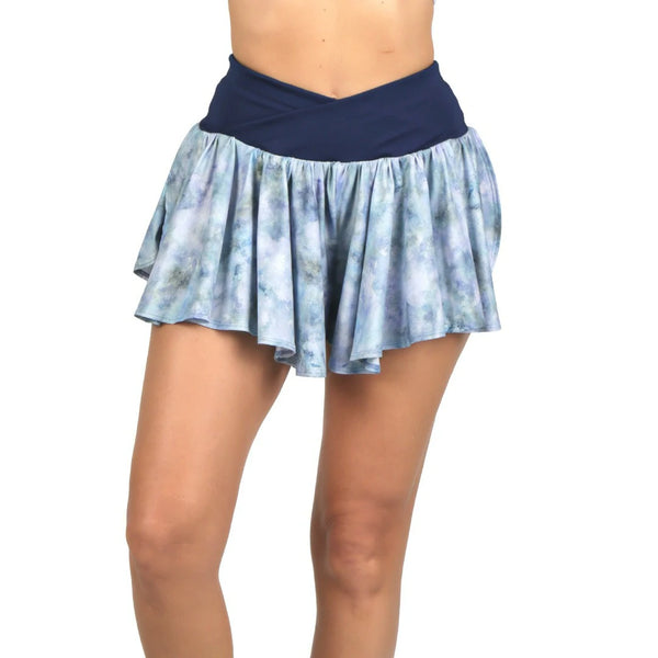Falda Short con estampado inspire y short debajo azul